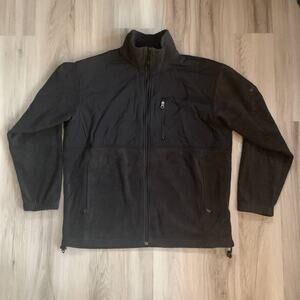 Columbia Sportswear Fleece Full Zip Track Jacket Large Mens Black Activewear